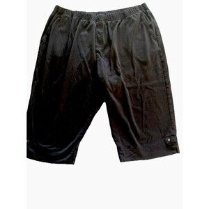 Links Shorts Deep Black Women’s Plus 1X Elastic Waist Pockets Good Condition